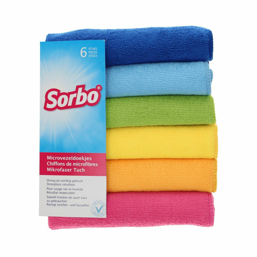 Sorbo Microvezeldoeken Trendy Colors 40 x 40 cm 6 stuks