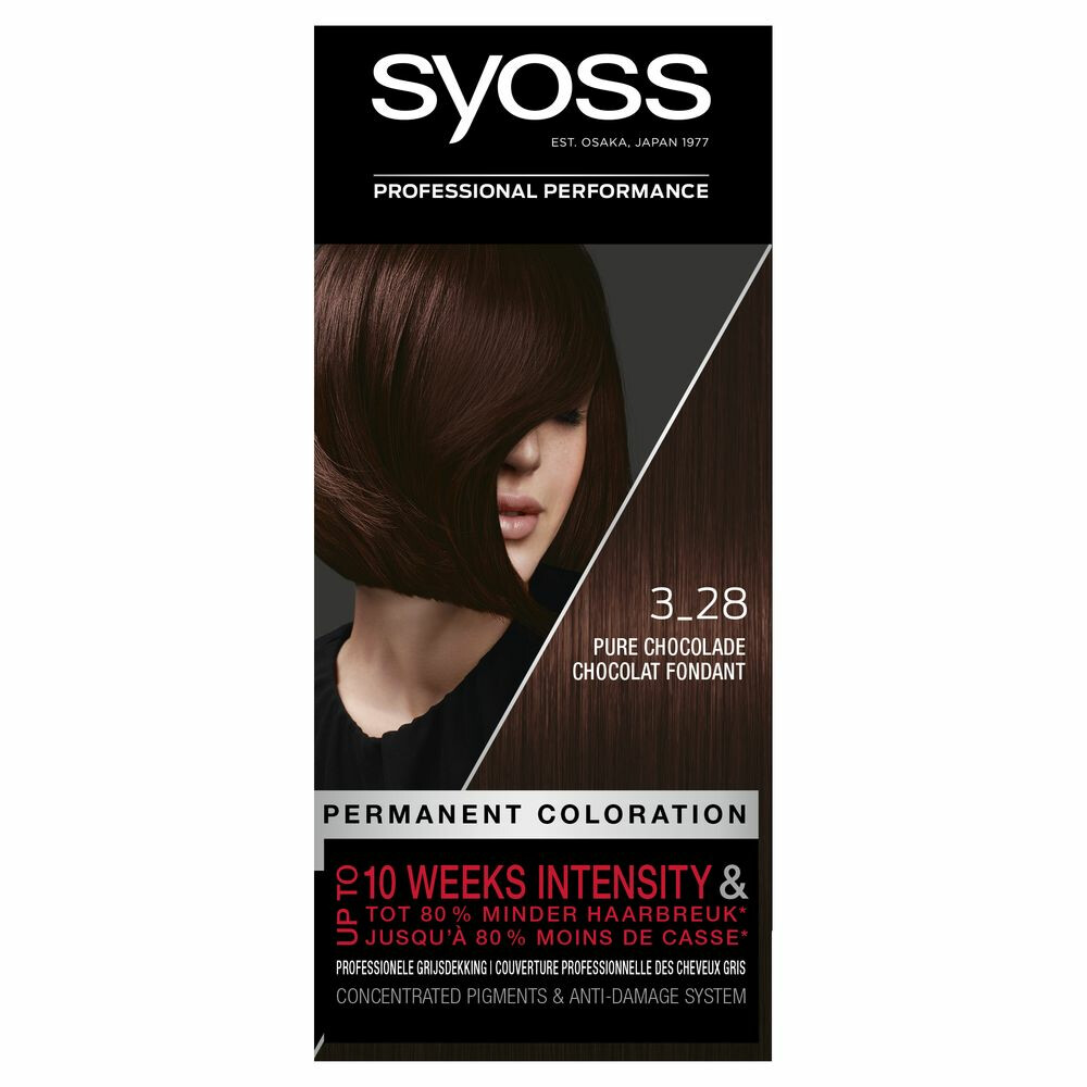 3x Syoss Baseline Haarverf 3-28 Pure Chocolade