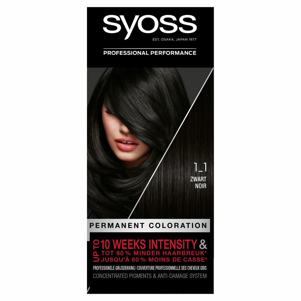 3x Syoss Baseline Haarverf 1-1 Zwart