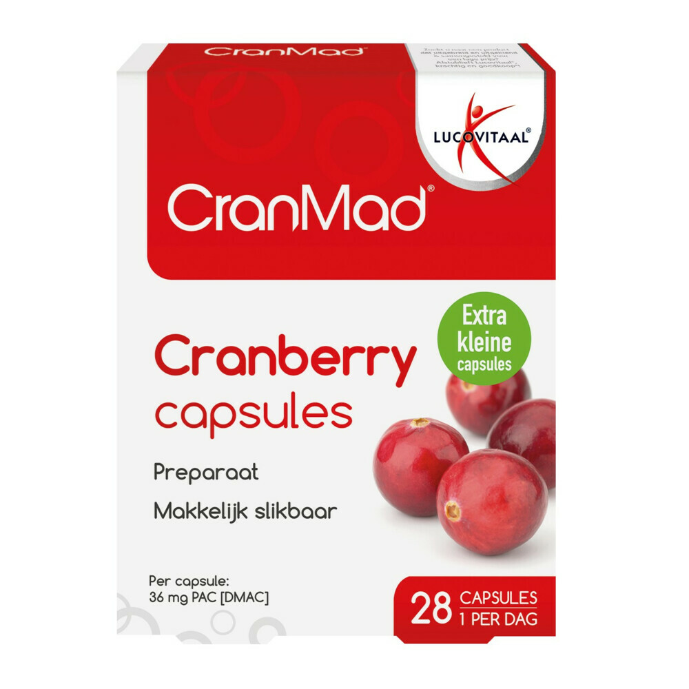 Gratis Verzending: 3x Lucovitaal CranMad Cranberry 28 capsules