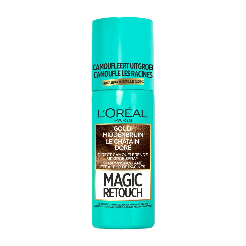 6x L'Oréal Magic Retouch Uitgroeispray Goud Middenbruin 75 ml