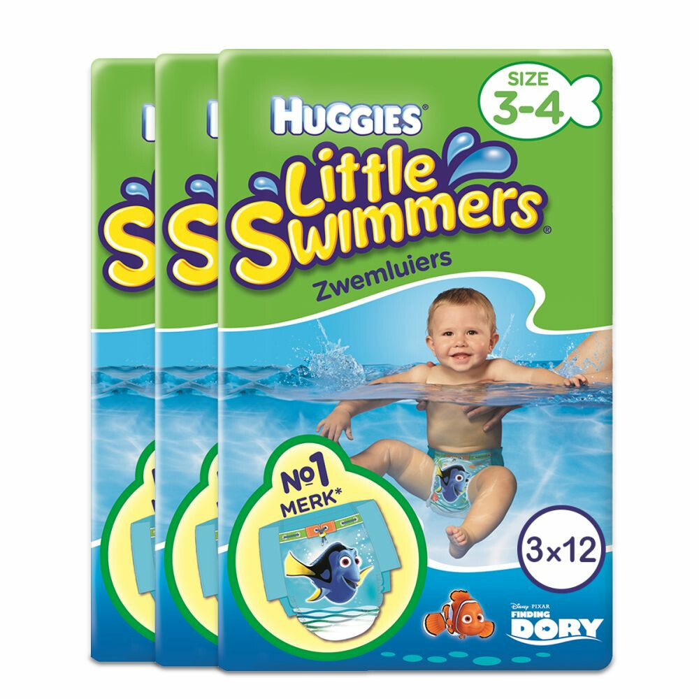 Huggies Little Swimmers maat 3-4 (7-15 kg) 3x12=36 stuks