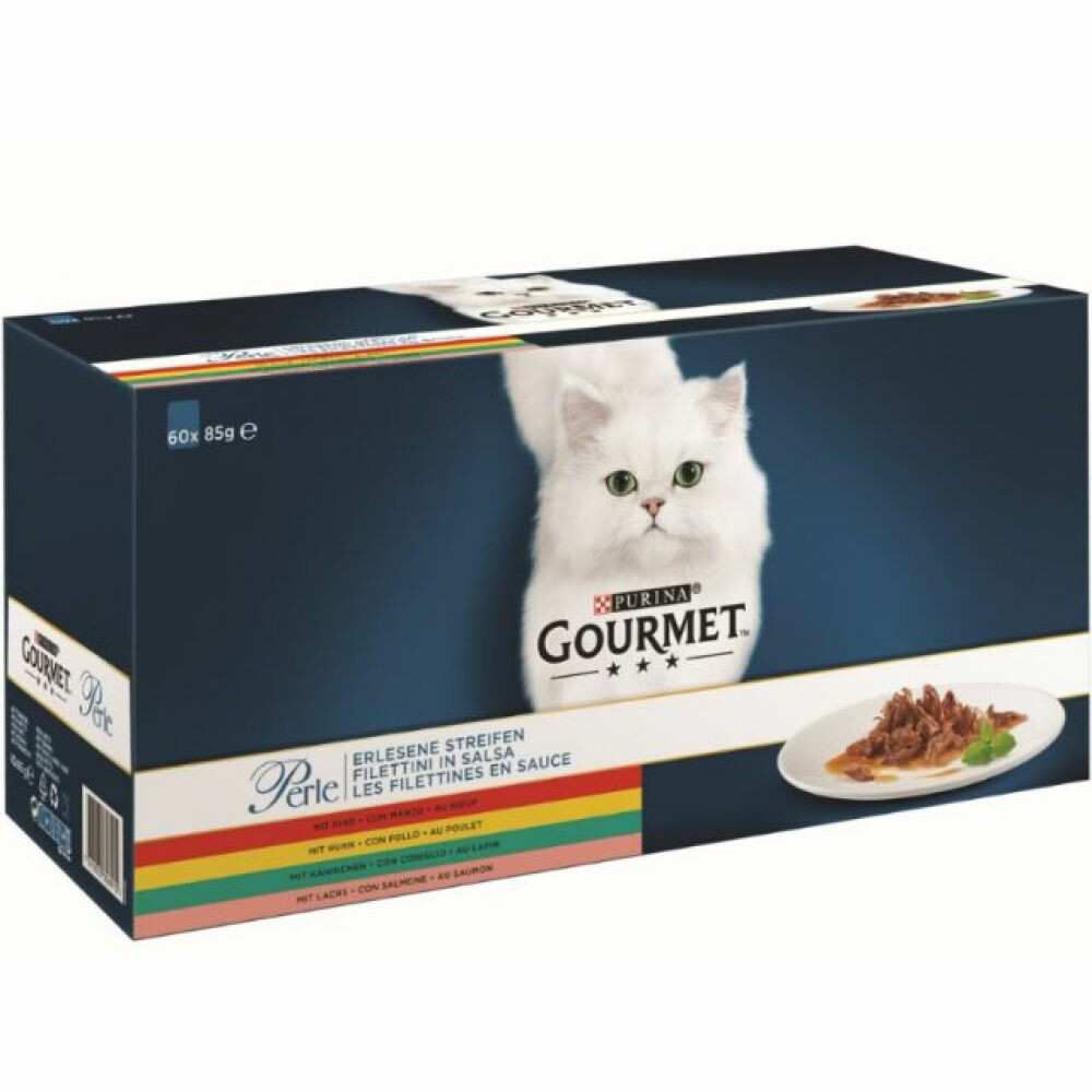 Huis bericht melk Gourmet Perle Mini Filets Multipack Vlees - Vis 60 x 85 gr | Plein.nl