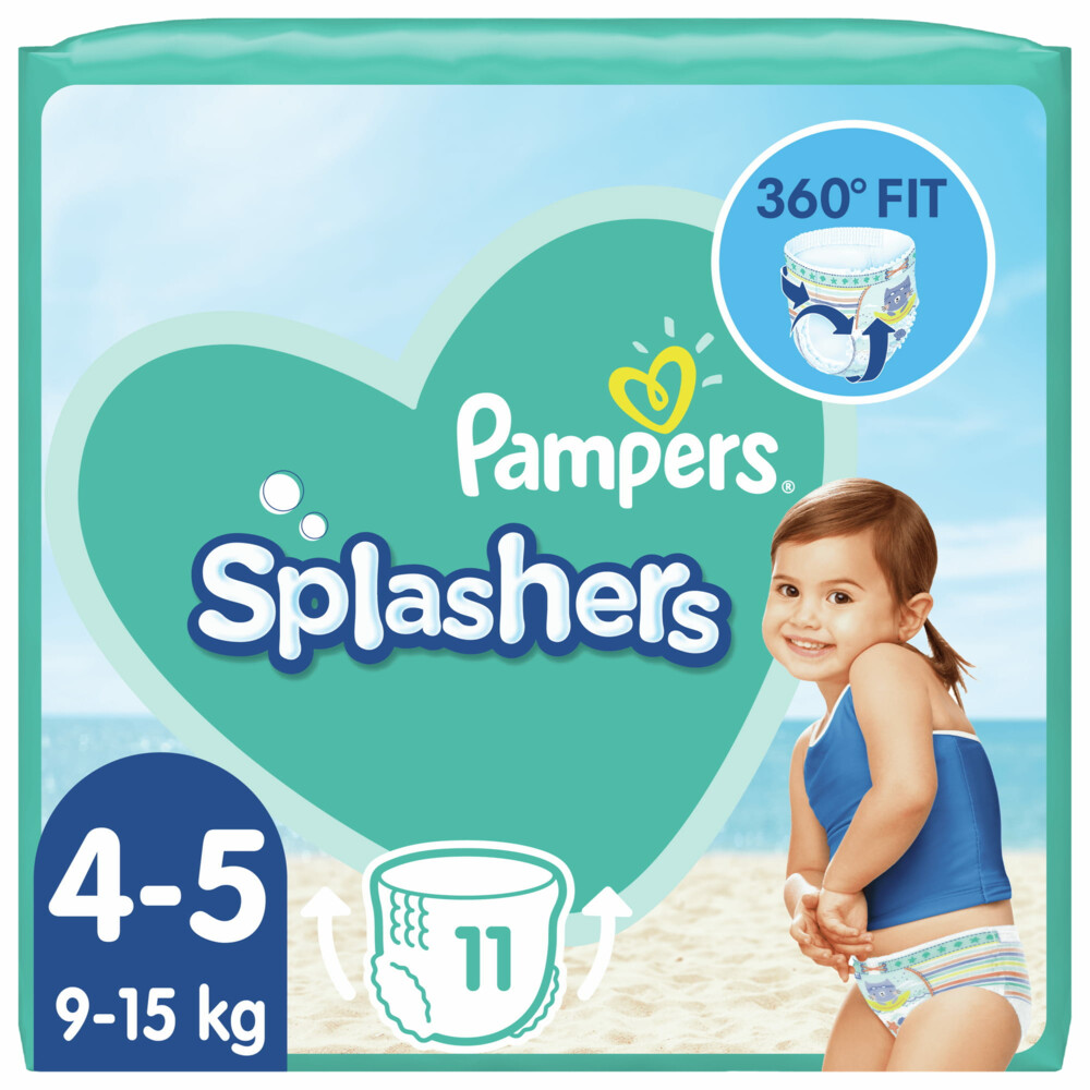 3x Pampers Splashers Zwemluiers Maat 4-5 (9-15 kg) 11 stuks