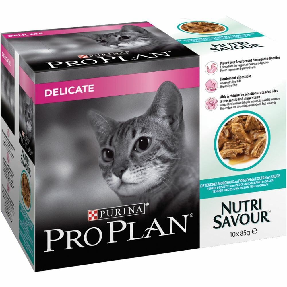 Pro Plan Cat Nutri Savour Delicate Multipack Oceaanvis 10x85 g Kattenvoer
