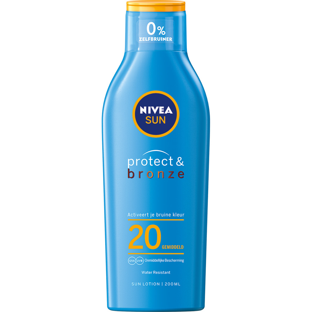 2x Nivea Sun Protect&Bronze Zonnebrand Melk SPF 20 200 ml