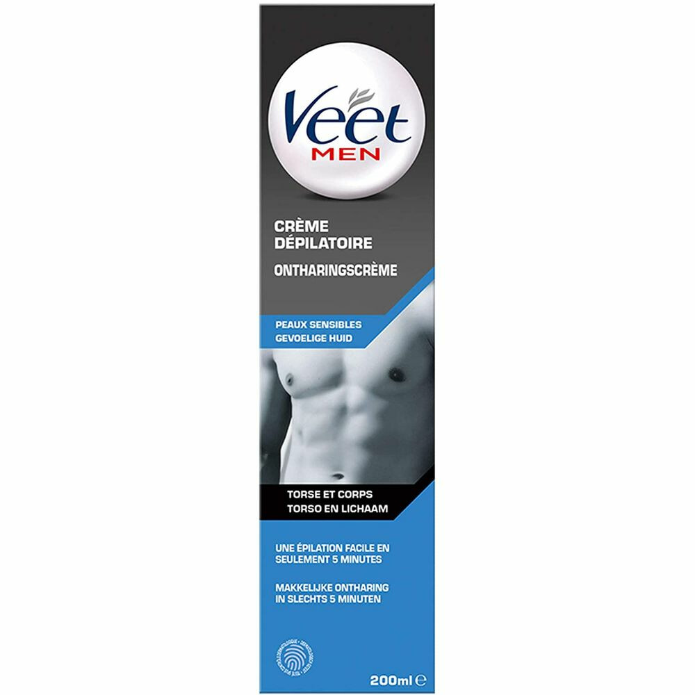 Veet For Men Ontharingscrème Chest&Body Gevoelige Huid 200 ml