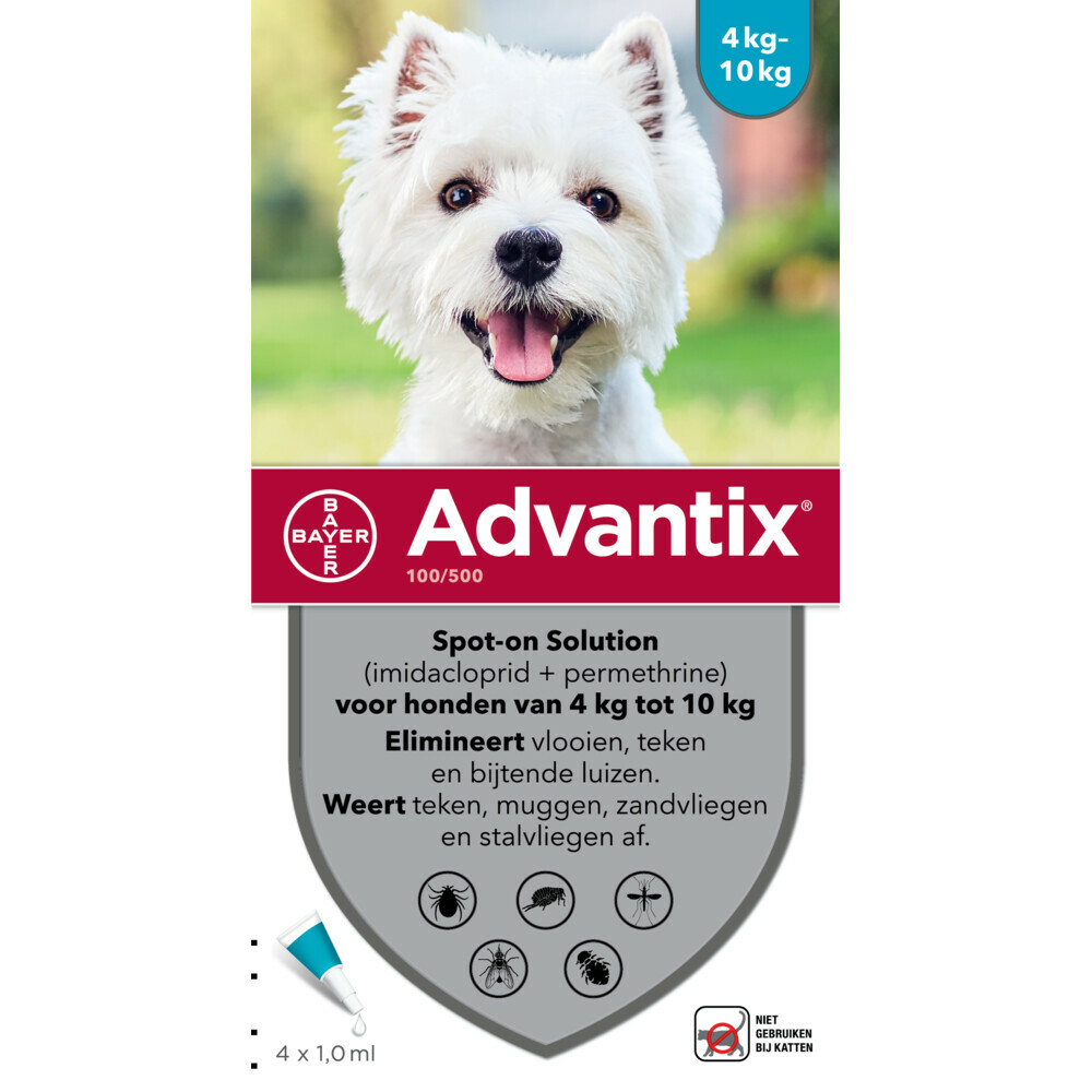 Advantix Spot On 100 1 ml 4 pip 4-10 Kg