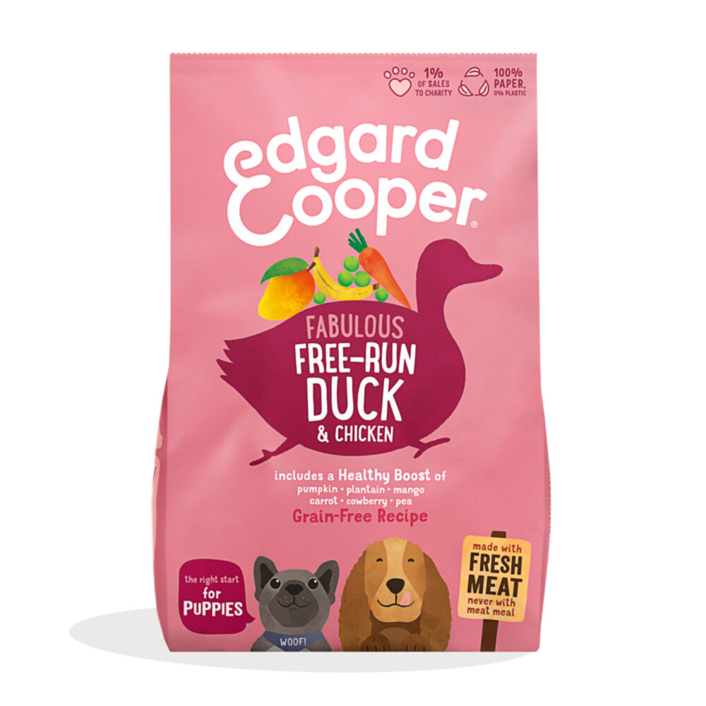 Edgard&Cooper Free-Run Duck Puppy Eend&Kip&Banaan Hondenvoer 700 g Graanvrij