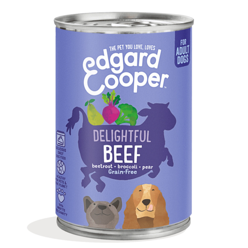 Edgard&Cooper Blik Beef Adult Hondenvoer Rund Rode Biet Broccoli 400 g Graanvrij