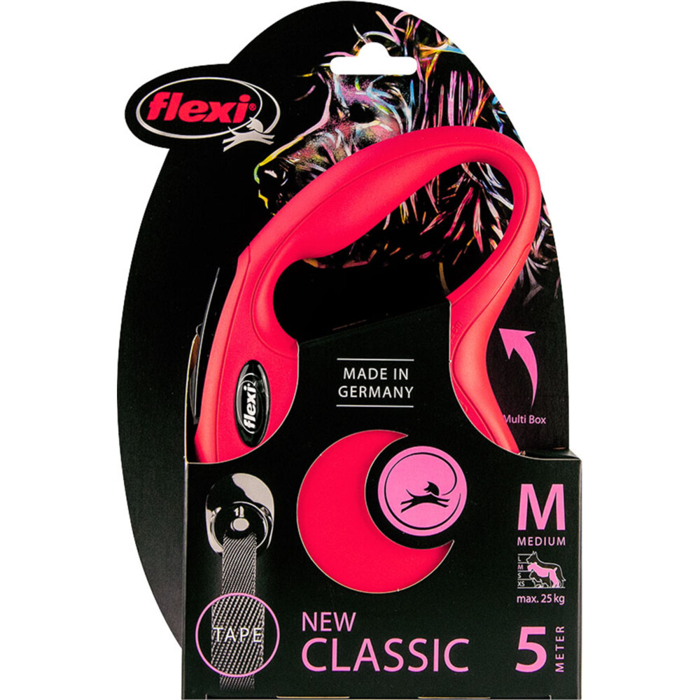 Flexi New Classic M Tape 5 meter Rood