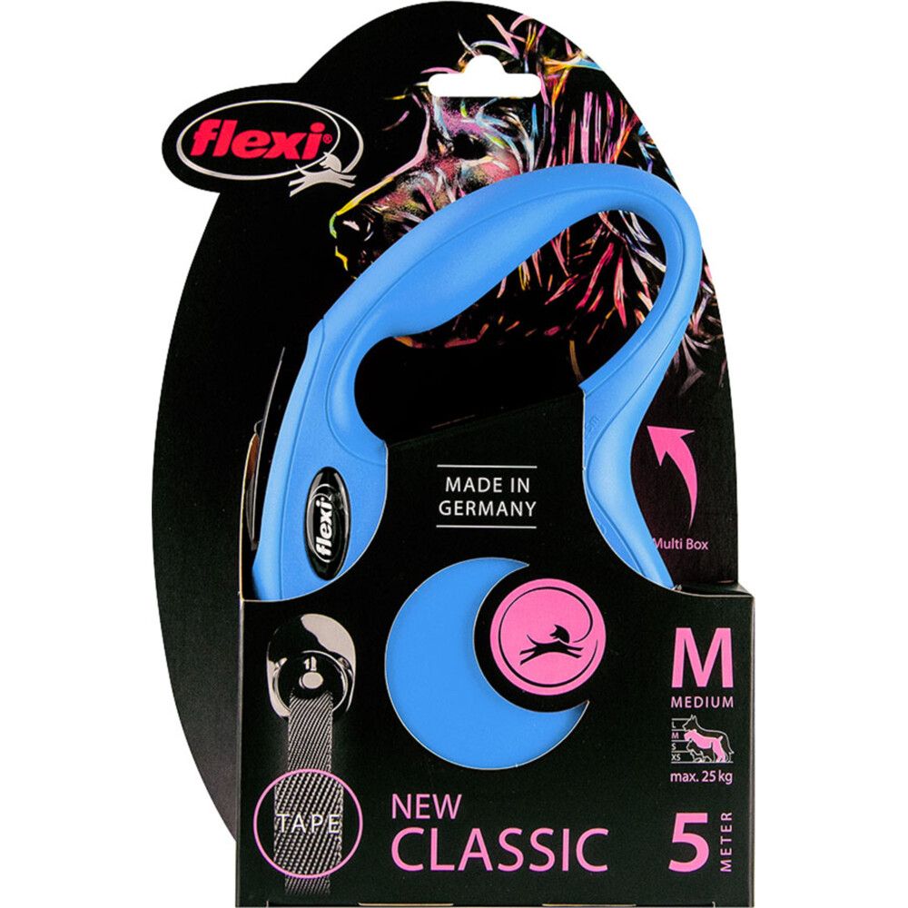 Flexi New Classic M Tape 5 meter Blauw
