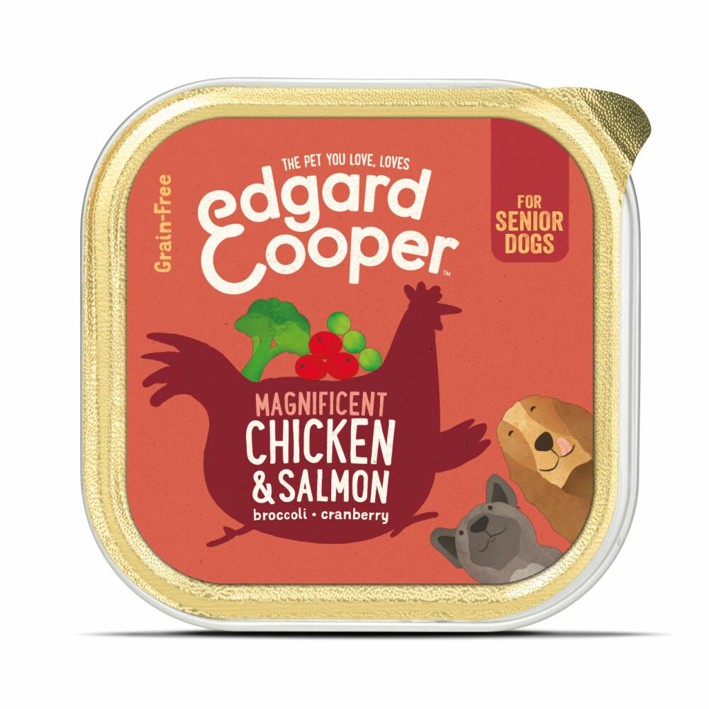 Edgard&Cooper Vers Vlees Senior Kip en Zalm 150 gr