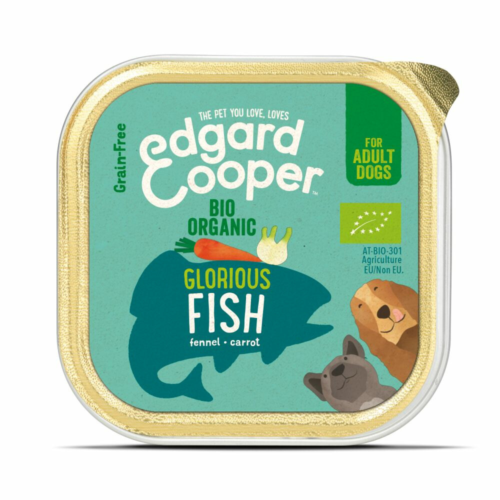 Edgard&Cooper Kuipje Bio Fish Adult Hondenvoer Vis Venkel Wortel 100 g Biologisch