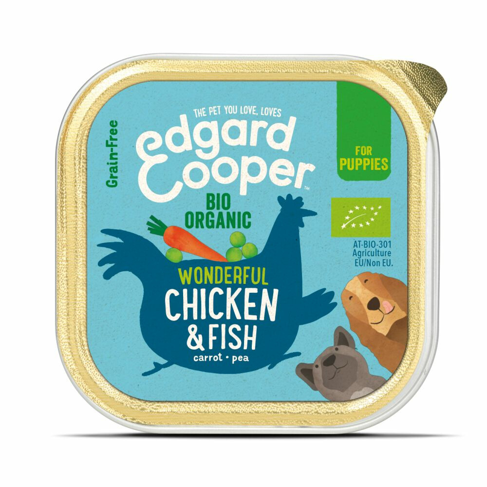 Edgard&Cooper Vers Vlees Puppy Bio Kip en Vis 100 gr