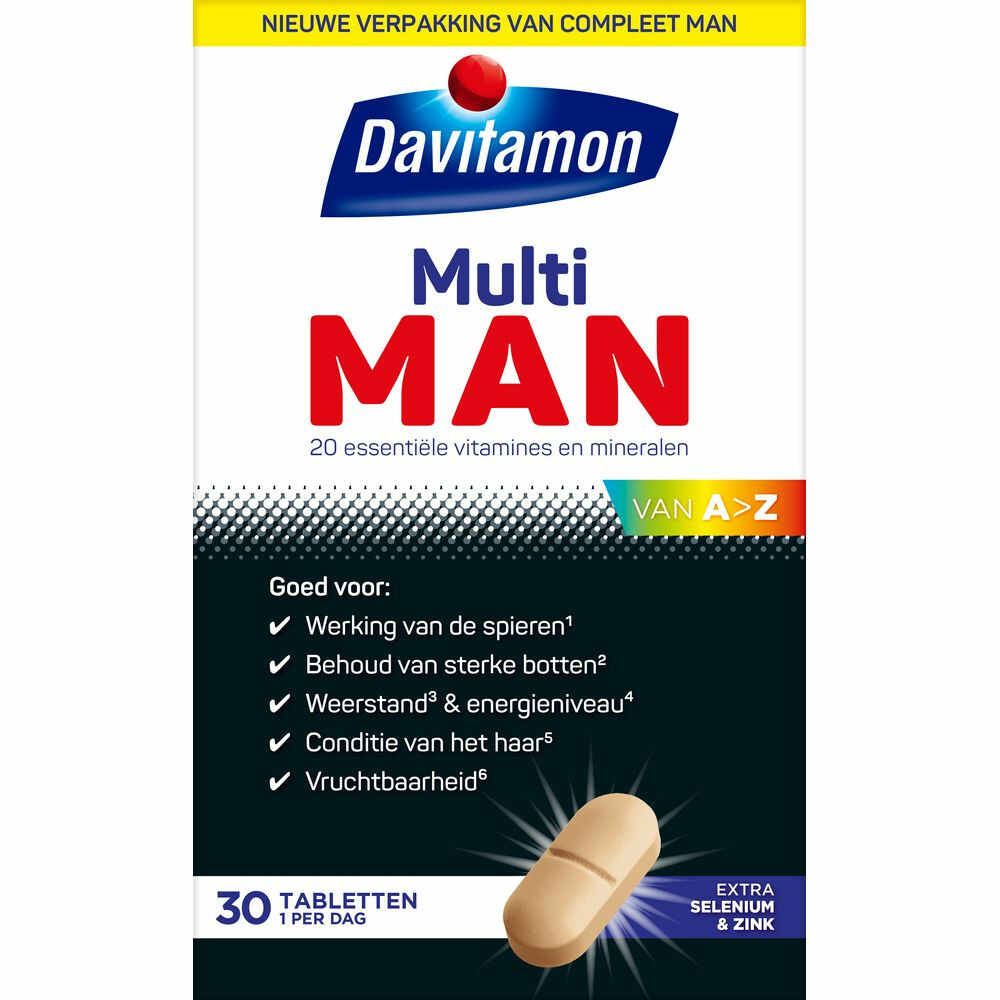 4x Davitamon Compleet Man 30 tabletten