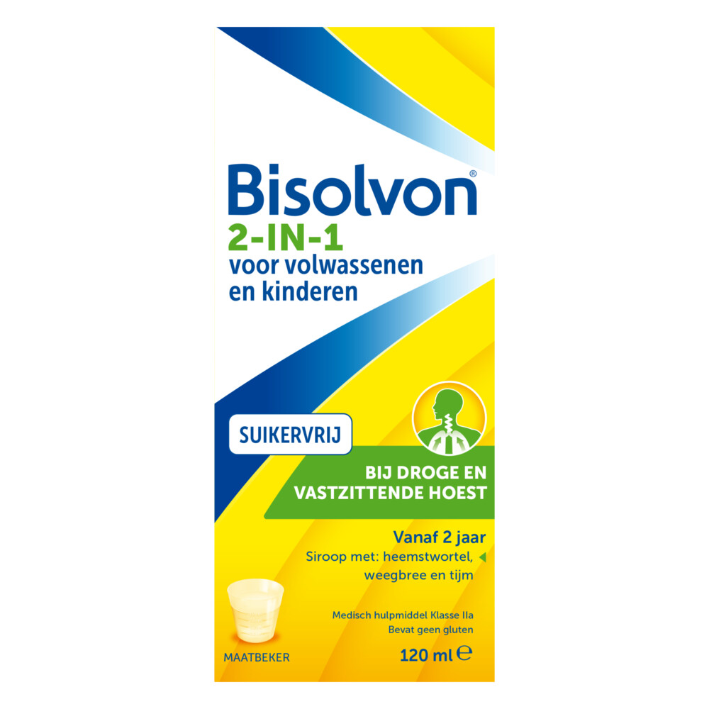 Bisolvon Hoestsiroop 2-in-1 Suikervrij 120 ml