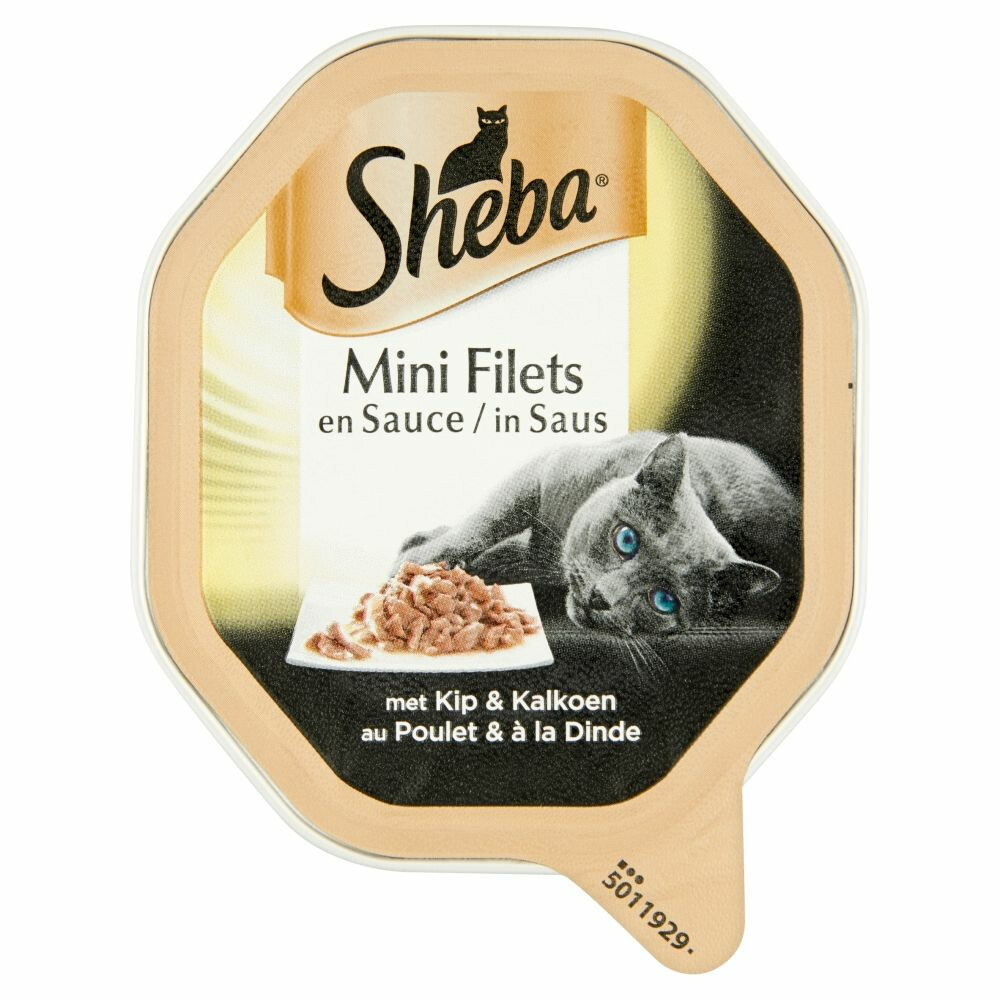 Berg kleding op binden Spin Sheba Mini Filets in Saus Kip - Kalkoen 85 gr | Plein.nl