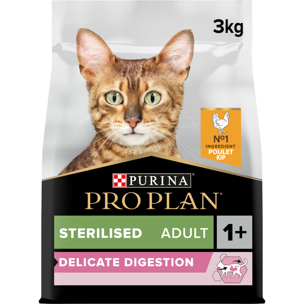 4x Pro Plan Adult Sterilised Delicate Digest Kip 3 kg