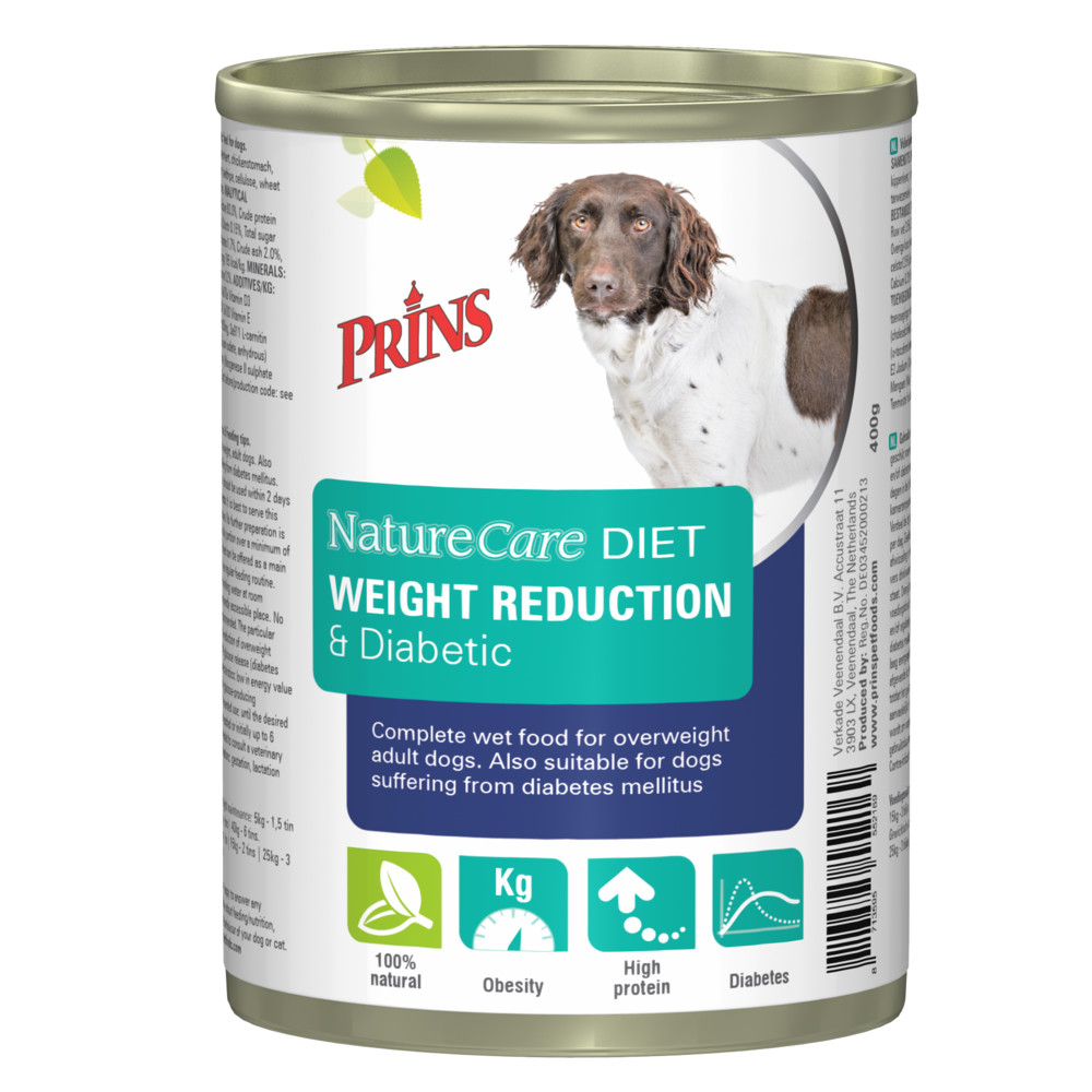 Prins NatureCare Weight Reduction & Diabetic Hond Natvoer 400 gr | Plein.nl