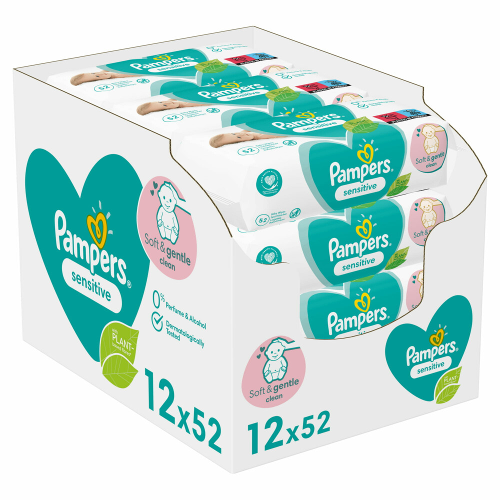 Pampers Sensitive voordeelverpakking 12 x 52 babydoekjes