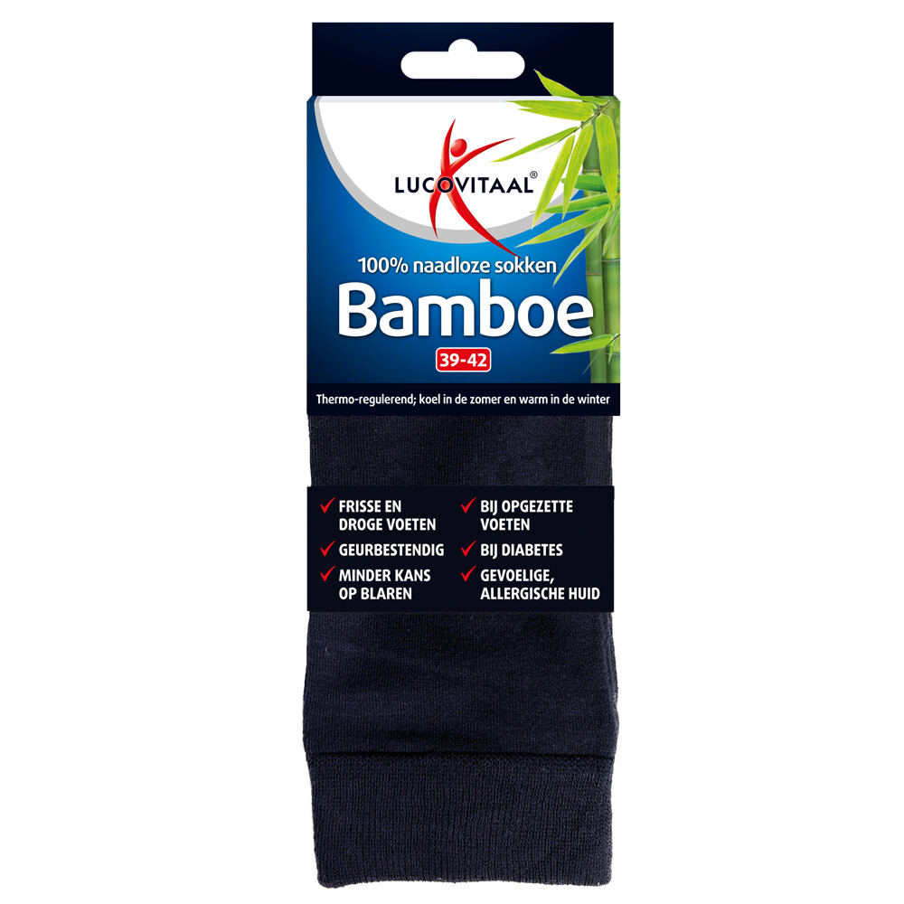 Bamboe sok lang blauw 39-42