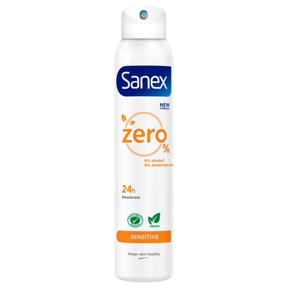 3x Sanex Deodorant Spray Zero% Sensitive Skin 200 ml