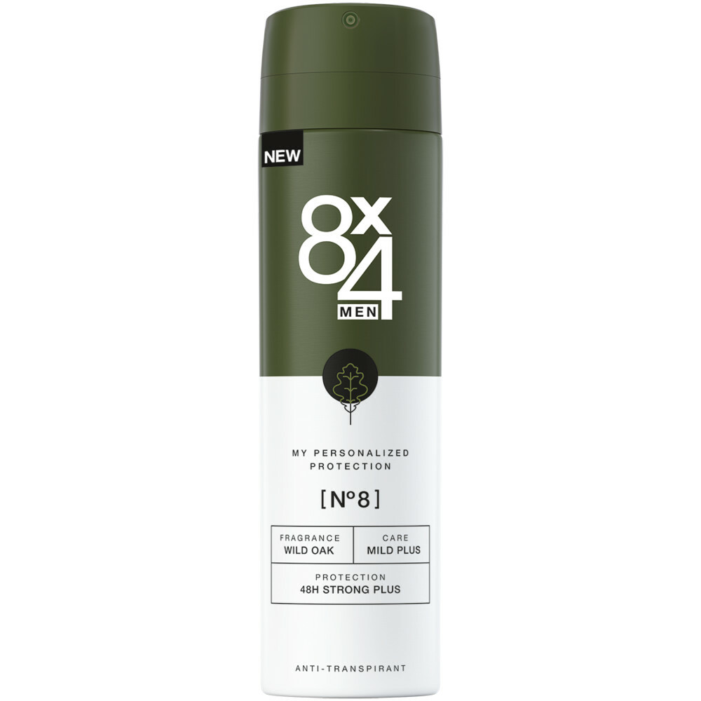 8x4 Deodorant Spray No 8 Wild Oak 150 ml | Plein.nl