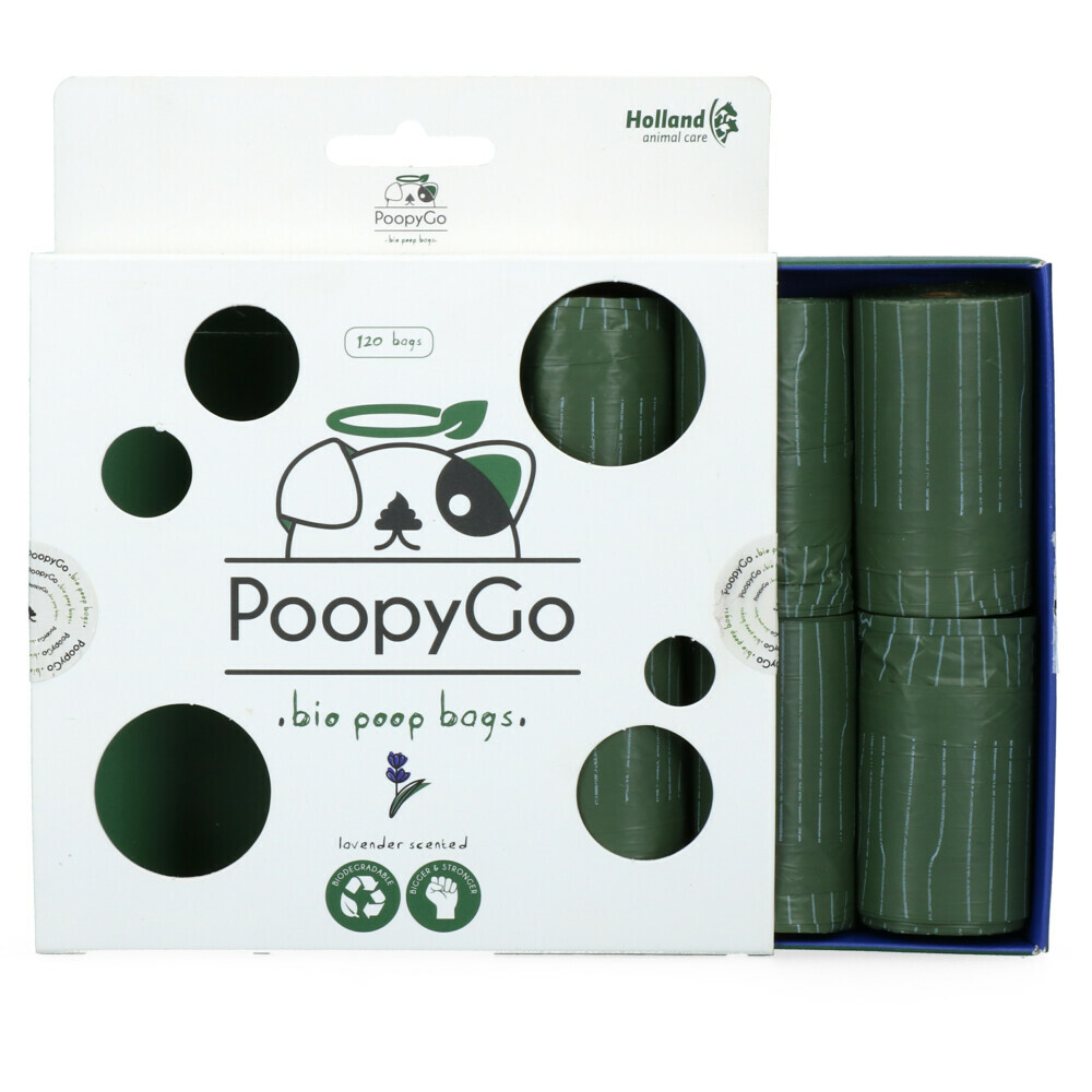PoopyGo Eco Friendly Poepzakjes met Lavendelgeur 120 stuks 8 x 15 zakjes