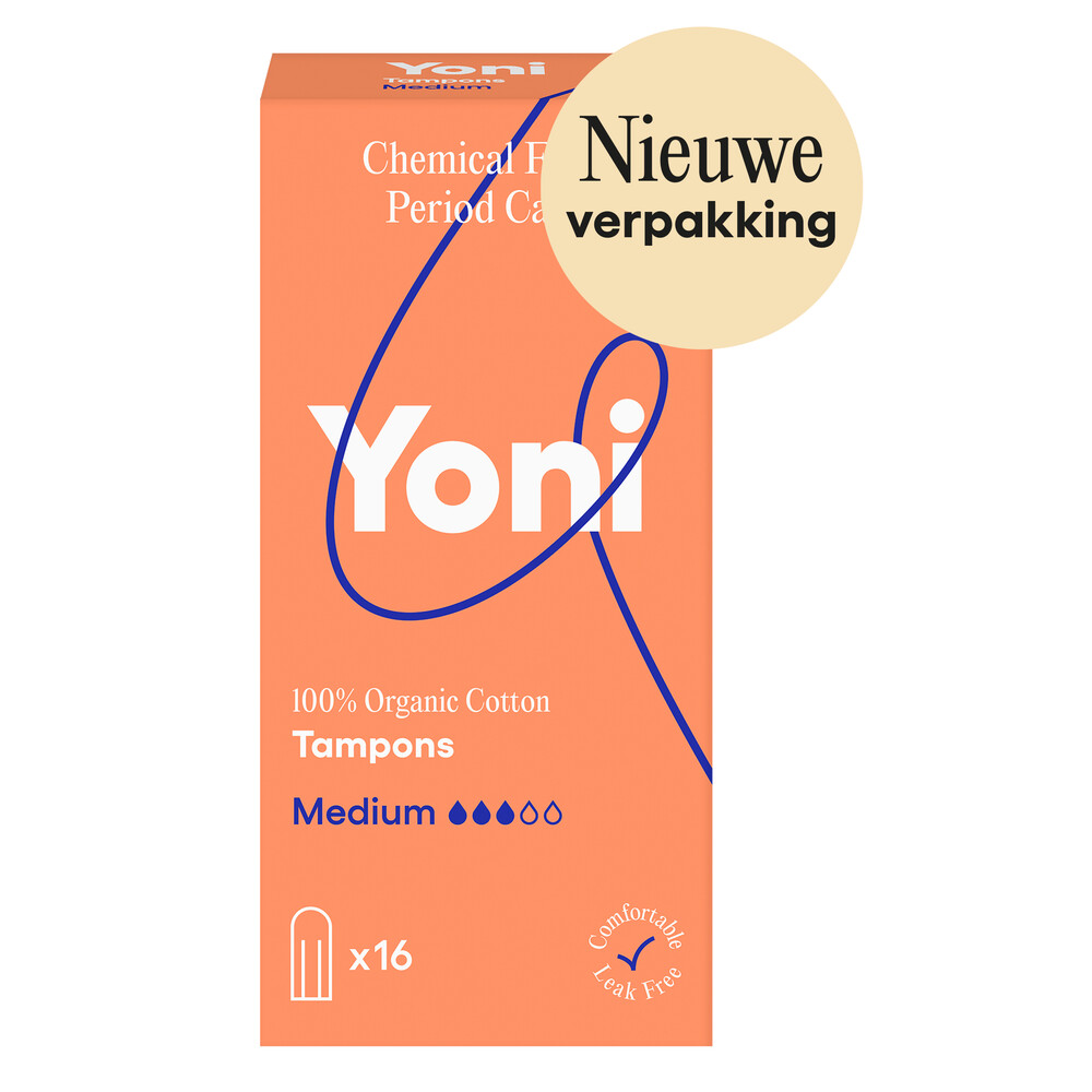 Yoni Biologisch Katoenen Tampons Medium 16 stuks, foto 2