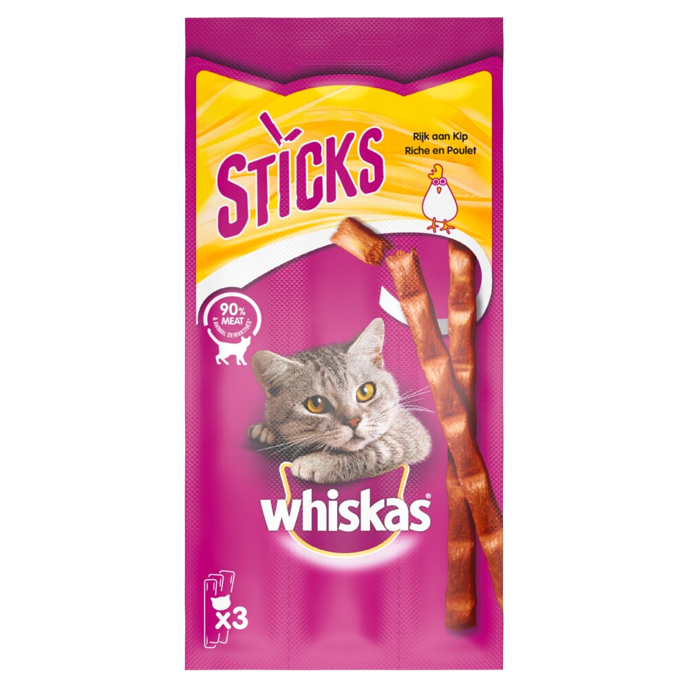 Whiskas Sticks 18 g Kattensnack Kip