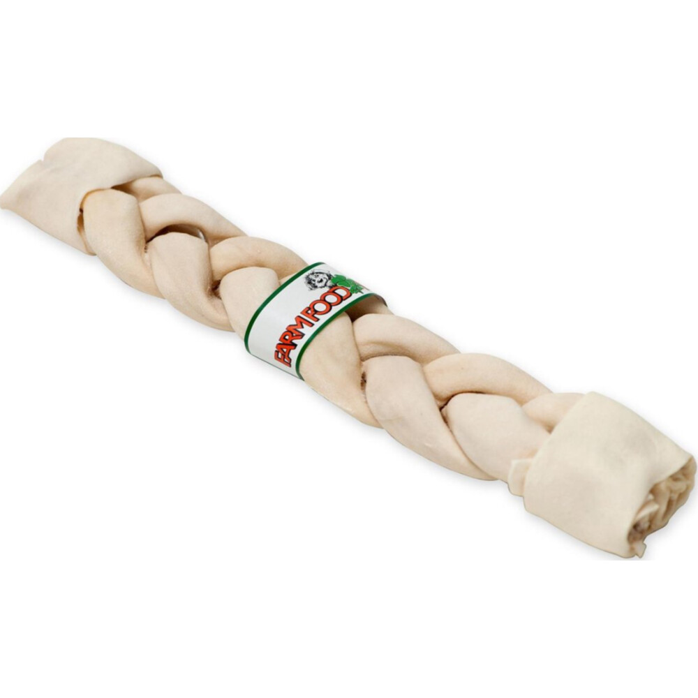 4x Farm Food Rawhide Dental Braided Stick XL 35 cm
