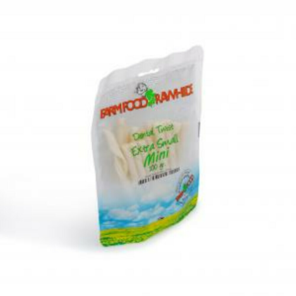 6x Farm Food Rawhide Dental Twist Mini's XS 100 gr