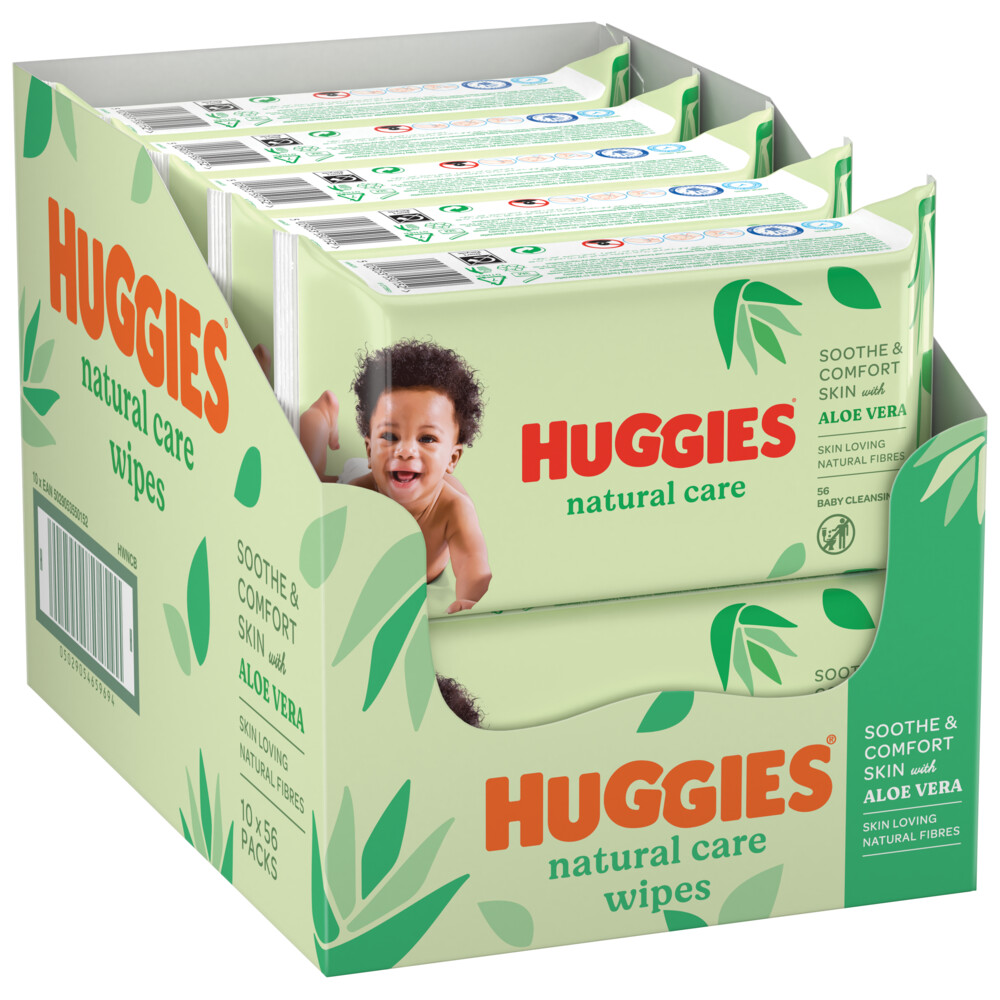 Huggies billendoekjes – Natural Care –  560 doekjes – voordeelverpakking