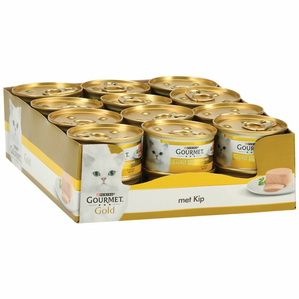 Gourmet Gold Mousse Kip kattenvoer 1 tray (24 blikken)