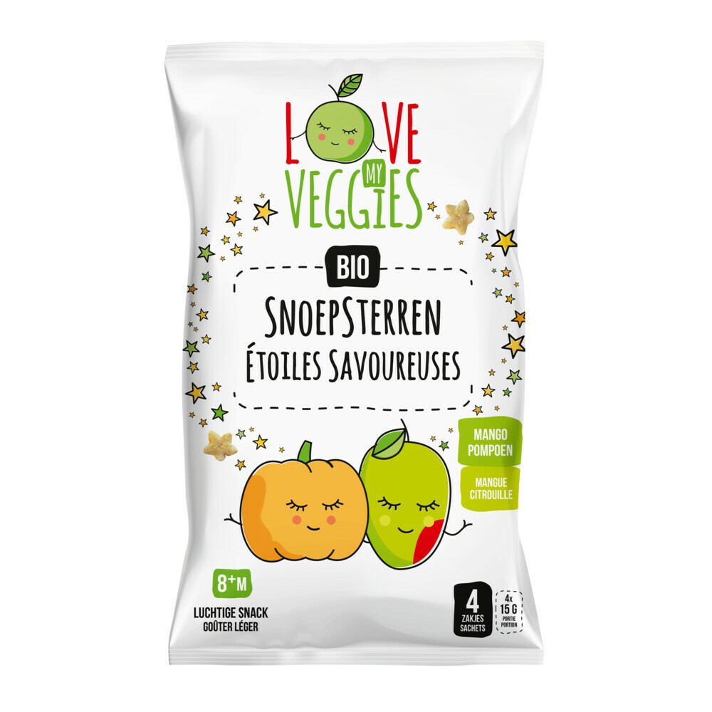 Love My Veggies Multipack Snoepsterren Mango Pompoen 4x15 gr