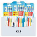 12x Jordan Tandenborstel Total Clean Medium 4-pack - 19.13 euro