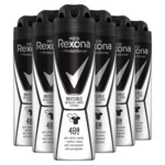 6x Rexona Men Deodorant Spray Invisible Black & White
