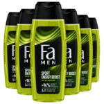 6x Fa Men Douchegel en Shampoo Sport Energy Boost  250 ml