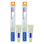 2x Vitis Tandenborstel + Mini Tandpasta Orthodontic