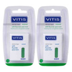 2x Vitis Waxed Dental Tape Fluoride & Mint