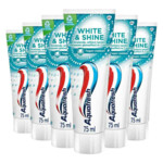 Plein <b>6x</b> Aquafresh Tandpasta White & Shine aanbieding