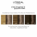 L'Oréal Excellence Cool Crème Permanente Crèmekleuring 7.11 - Ultra As Middenblond - 18.99 euro