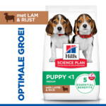 Hill's Science Plan Hondenvoer Droog Medium Puppyvoer Lam en Rijst 14 kg