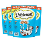 4x Catisfactions Megabox Kattensnoepjes Kip & Kaas & Zalm