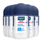 6x Sanex Deodorant Roller Men Active Control