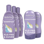Plein Andrélon Klei Fris & Zuiver Shampoo + Conditioner Voordeel Pakket aanbieding