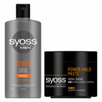 Syoss Men Power - Shampoo 1x 440 ml & Power Hold Paste 1x 150 ml - Pakket