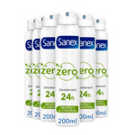 6x Sanex Deodorant Spray Zero% Normal Skin