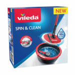 Vileda Spin & Clean Mop Complete Set Rood en Zwart